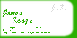 janos keszi business card